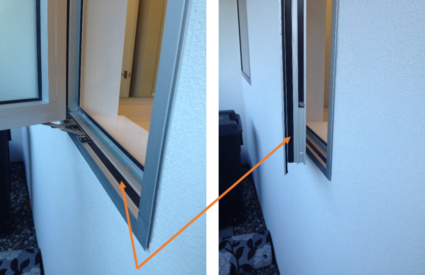 Aluminium window location on cladding